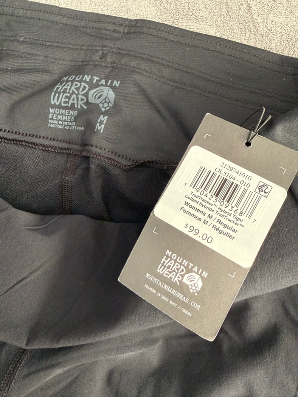 Mountain Hardwear Women's Black Training Leggings with Logo Tag